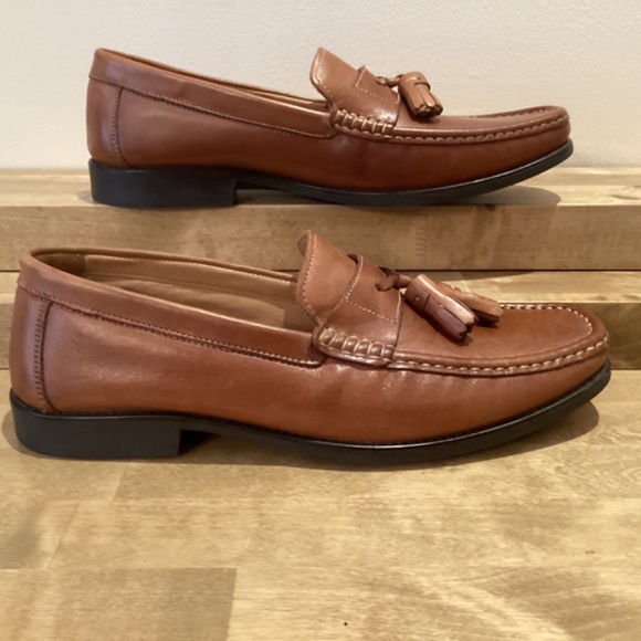 Giorgio Brutini Men’s Brown Leather Slip-on Tassel Loafers Size 12M